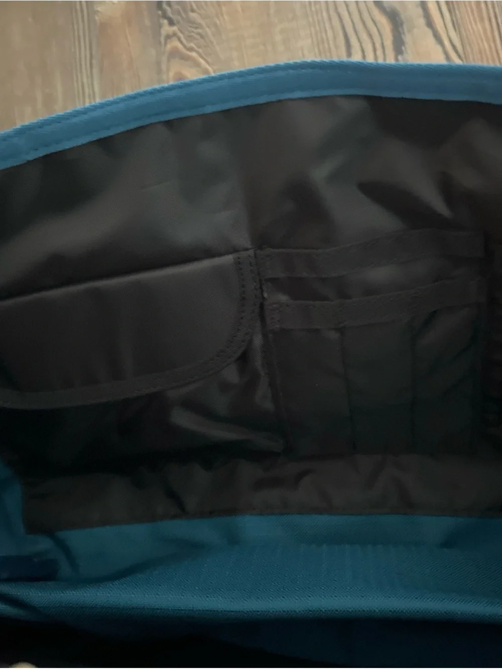 Timbuk2 Black Messenger Bag with Teal Trim